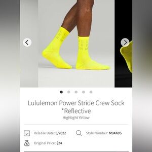 Lululemon Power Stride Crew Sock *Reflective
Highlight Yellow
